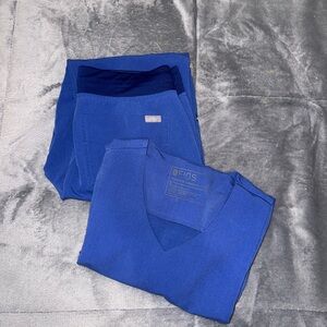 Figs Denim Blue Women's Scrub Set